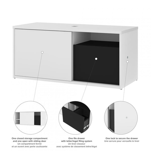 81W L-Shaped Standing Desk with Credenza