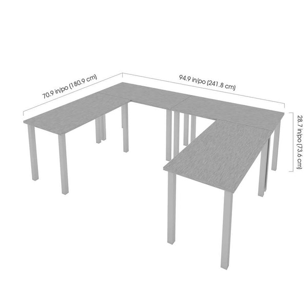 Four 48W x 24D Table Desks with Square Metal Legs