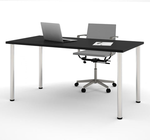 60W Table Desk with Round Metal Legs