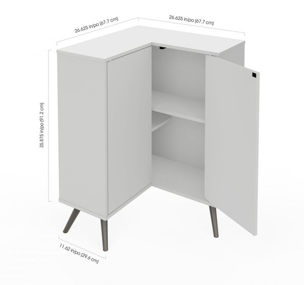 Corner Storage Cabinet with Metal Legs