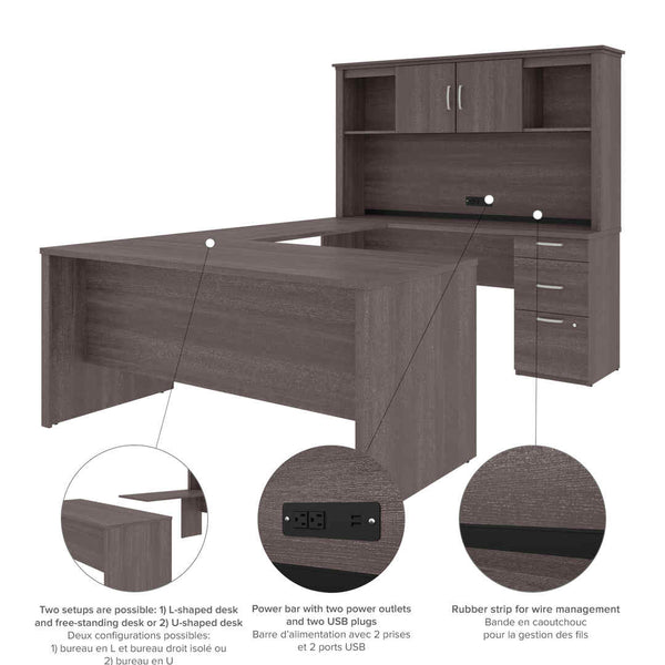 U or L-Shaped Desk with Hutch