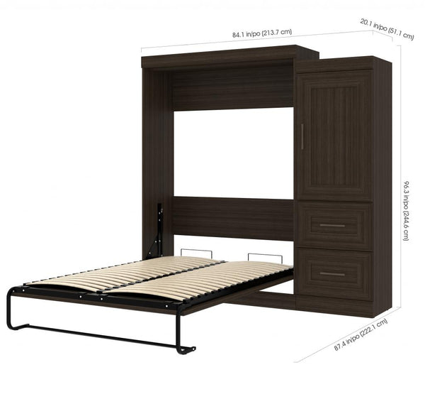 Full Murphy Bed and Wardrobe with Drawers (85W)