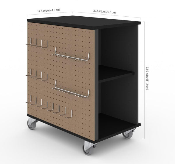 2-Piece Set:  2-Drawer Workbench and Mobile Storage Cabinet