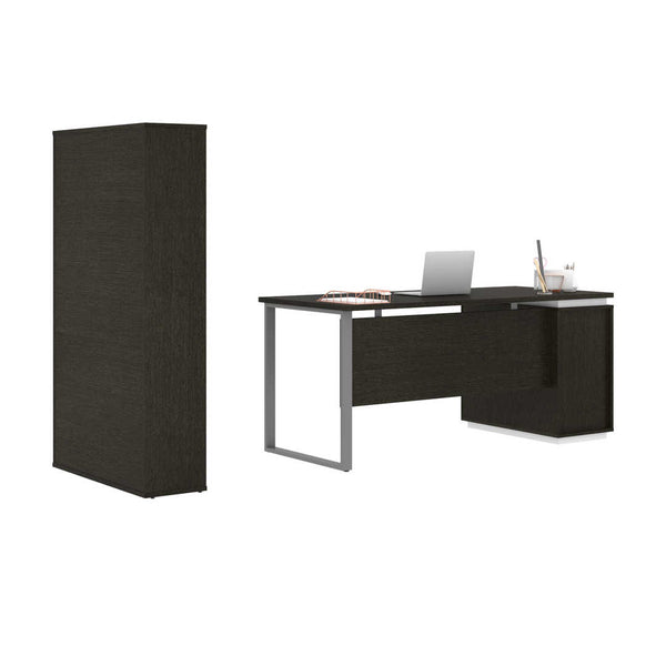 66W Desk with Single Pedestal and Storage Cabinet