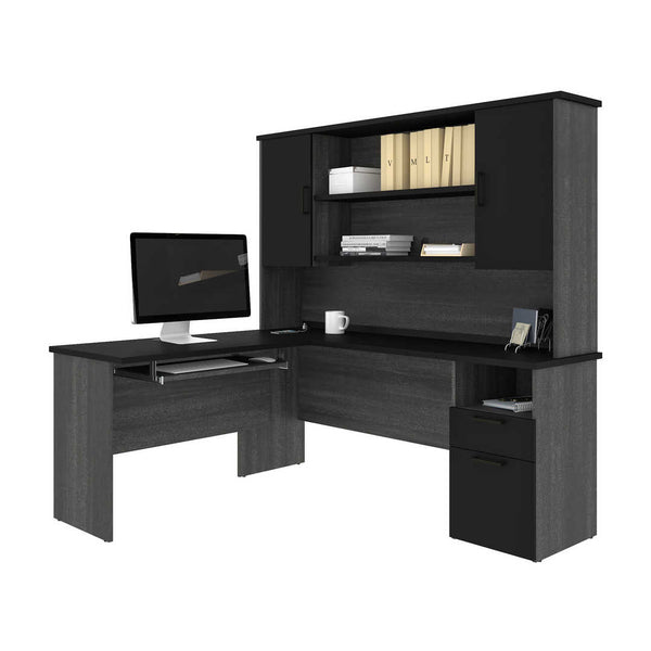 L-Shaped Desk with Hutch