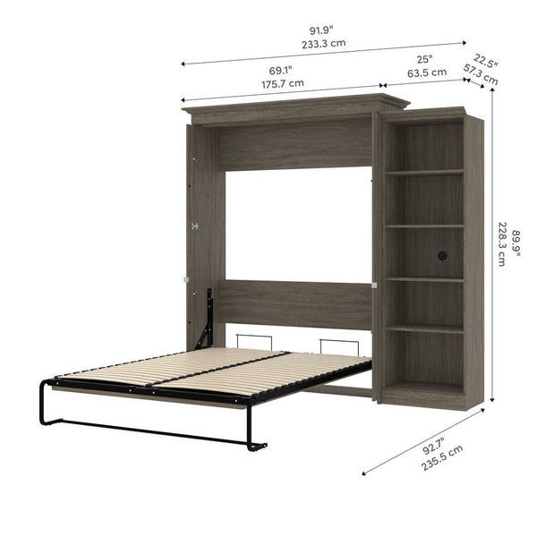 Queen Murphy Bed with Shelves (92W)