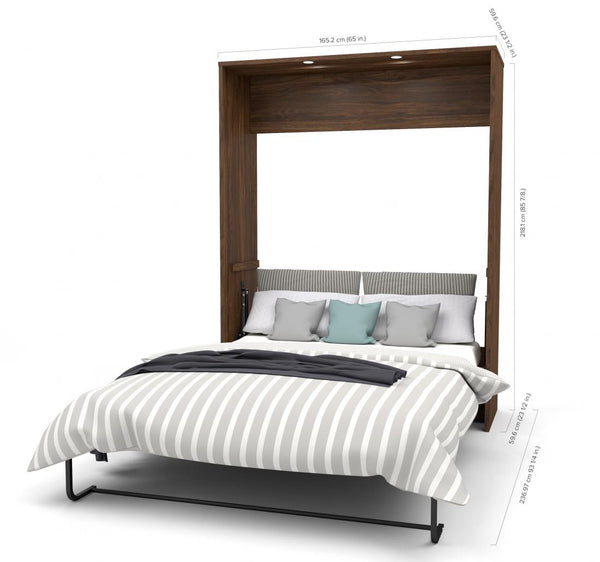 Queen Murphy Bed with Nightstand and Floating Shelves (85W)