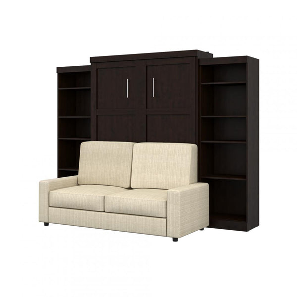 Queen Murphy Bed with Sofa and Shelving Units (115W)