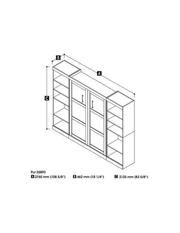 Full Murphy Bed with 2 Shelving Units (109W)