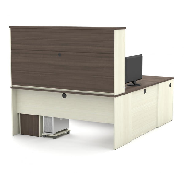 72W U-Shaped Executive Desk with 2 Pedestals and Hutch