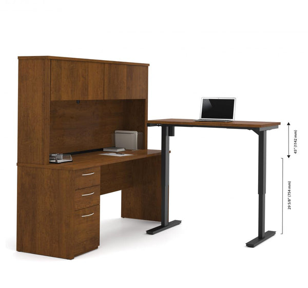 2-Piece set including a standing desk and a desk with hutch