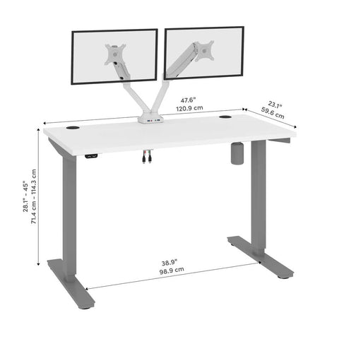 48W x 24D Standing Desk with Dual Monitor Arm