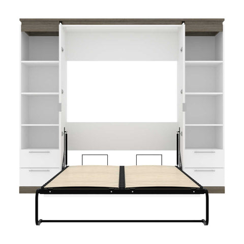 Full Murphy Bed with Shelves and Drawers (100W)