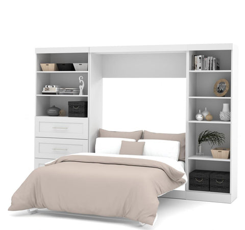 Full Murphy Bed with Shelving and Drawers (120W)