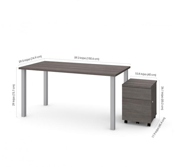 60W x 30D Table Desk with Mobile Pedestal