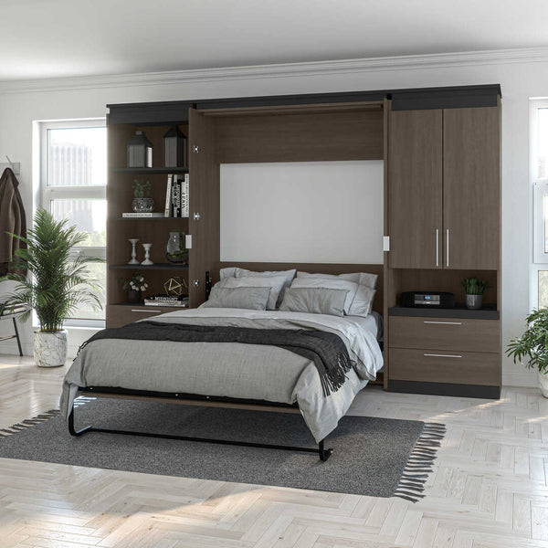 Full Murphy Bed and Multifunctional Storage with Drawers (119W)