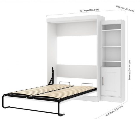 Full Murphy Bed with Storage Cabinet (81W)