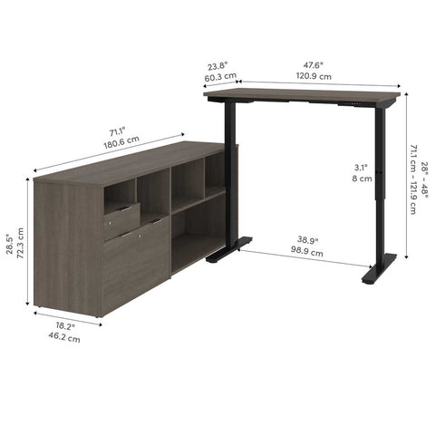 72W L-Shaped Standing Desk