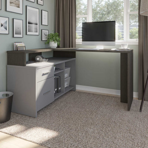 56W L-Shaped Desk