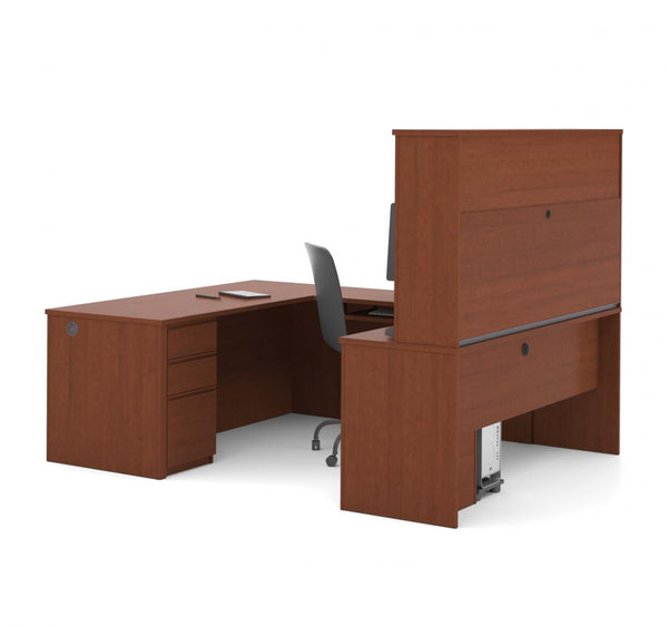 72W U-Shaped Executive Desk with 2 Pedestals and Hutch