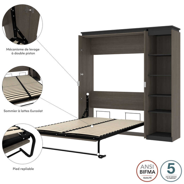 Full Murphy Bed with Shelves (81W)