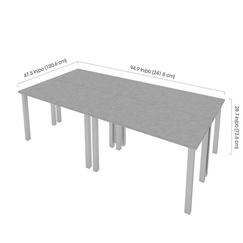 Four 48W x 24D Table Desks with Square Metal Legs