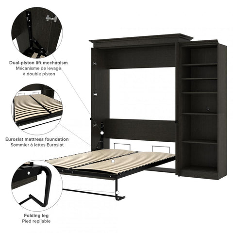 Queen Murphy Bed with Shelves (92W)