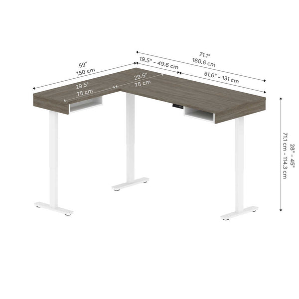 72W L-Shaped Standing Desk