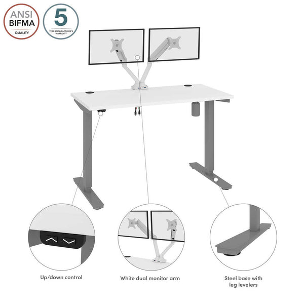 48W x 24D Standing Desk with Dual Monitor Arm