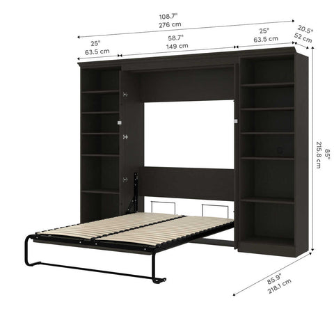 Full Murphy Bed with Bookshelves (114W)