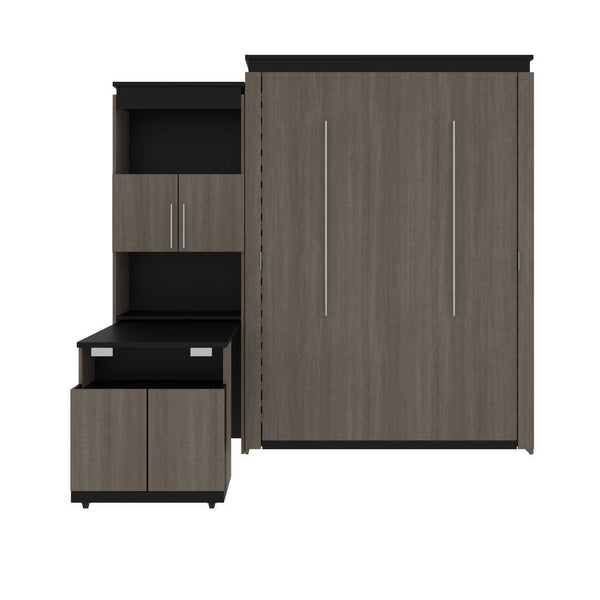 Queen Murphy Bed with Storage Cabinet and Fold-Out Desk (97W)