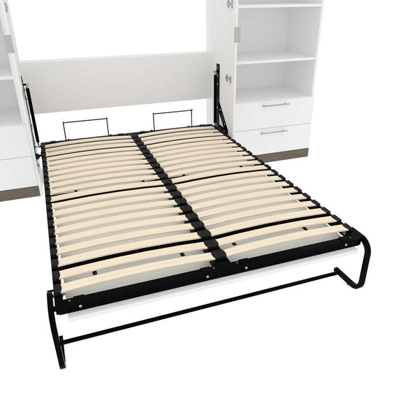 Full Murphy Bed with Shelves and Drawers (120W)