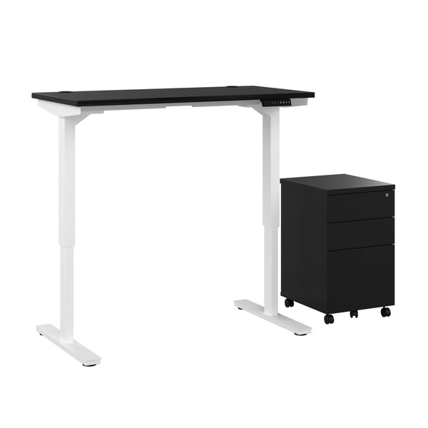 48W x 24D Standing Desk with Assembled Mobile Pedestal