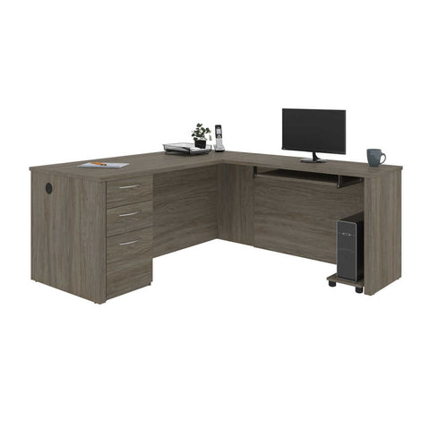 L-Shaped Desk with Pedestal