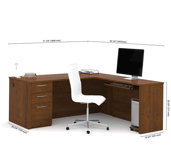 L-Shaped Desk with Pedestal