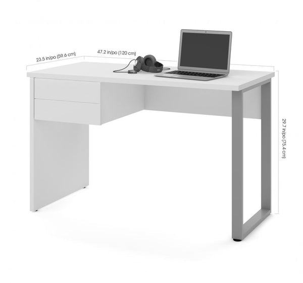 48W Small Table Desk with U-Shaped Metal Leg