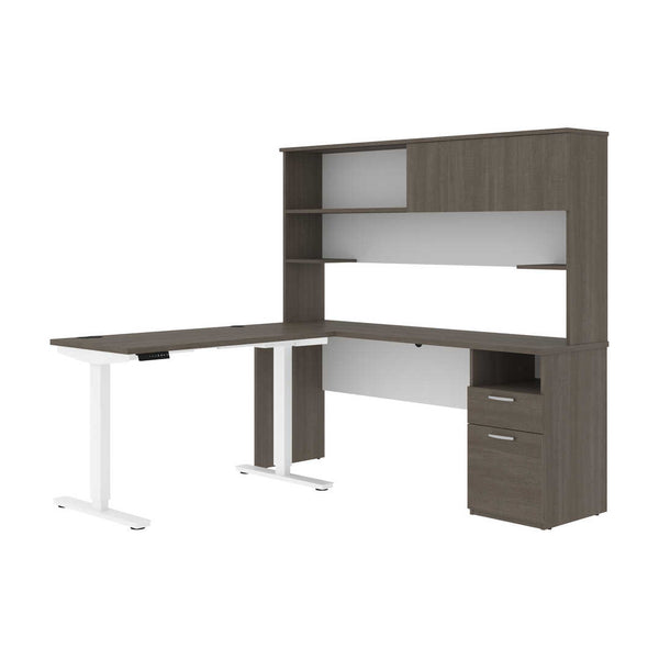 24” x 48” Standing Desk and 1 Credenza with Hutch