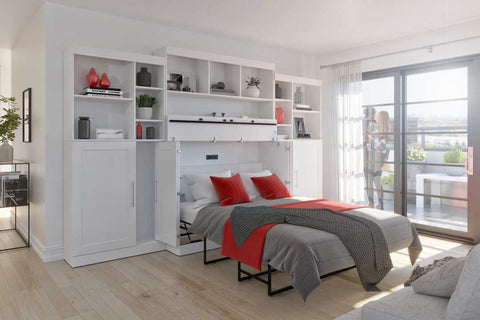 Full Cabinet Bed with Mattress and Upper Storage (133W)