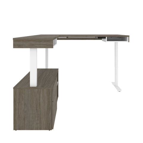 72W L-Shaped Standing Desk with Credenza