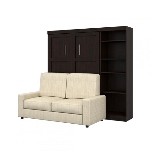 Full Murphy Bed with Sofa and Shelving Unit (90W)