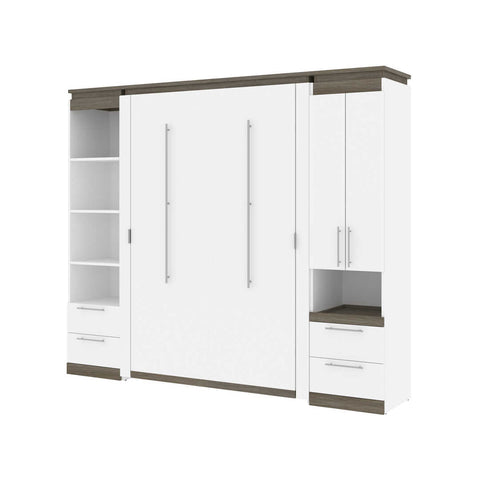 Full Murphy Bed and Narrow Storage Solutions with Drawers (99W)