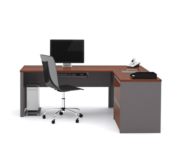 72W L-Shaped Desk with Lateral File Cabinet