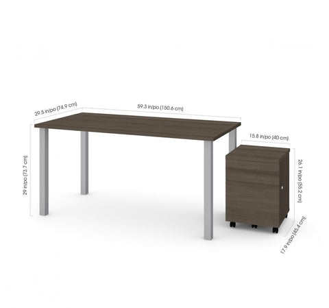 60W x 30D Table Desk with Mobile Pedestal