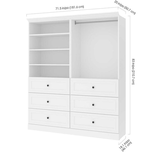 72W Closet Organizer with Drawers