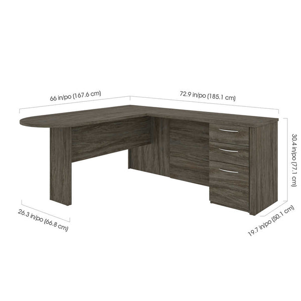 L-Shaped Desk with Pedestal