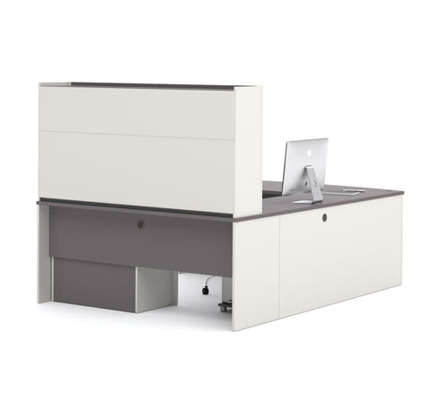 72W U-Shaped Executive Desk with Lateral File Cabinet and Hutch