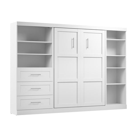 Full Murphy Bed with Shelving and Drawers (120W)