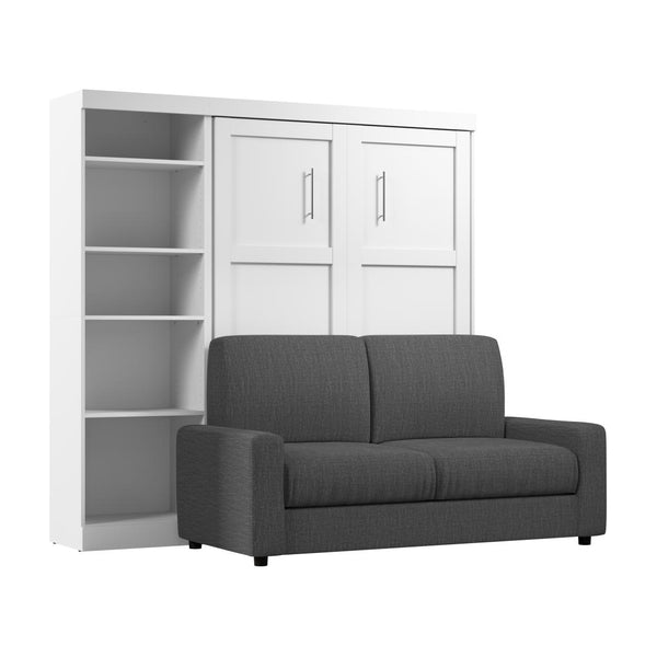 Full Murphy Bed with Sofa and Shelving Unit (90W)