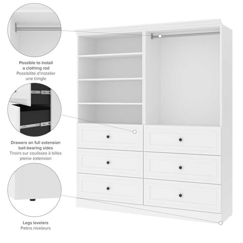 72W Closet Organizer with Drawers