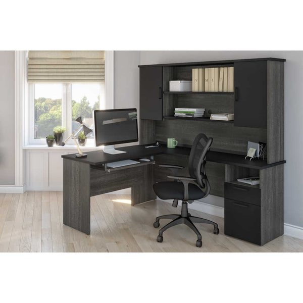 L-Shaped Desk with Hutch